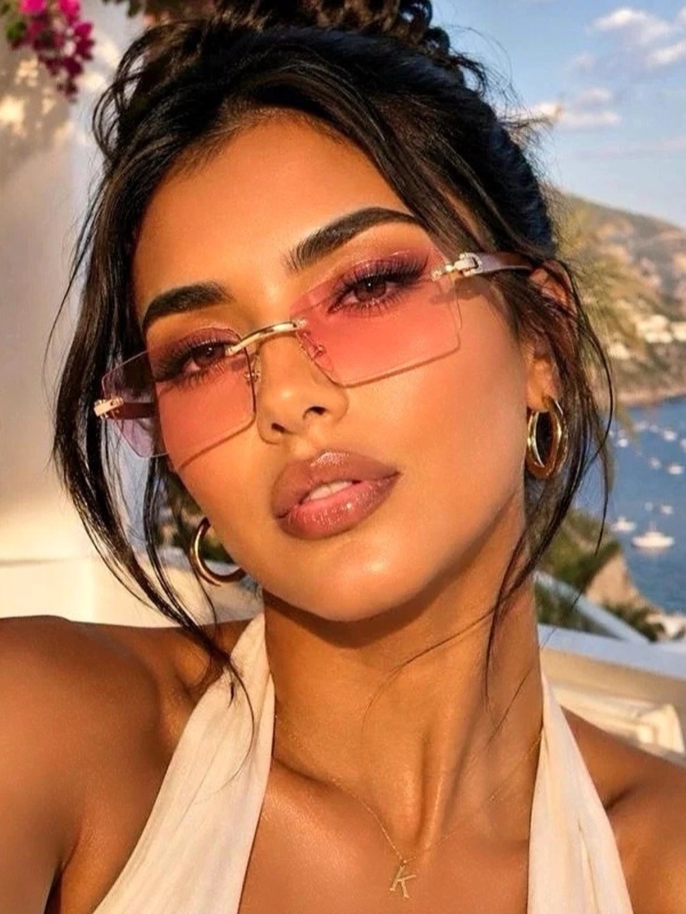 Rimless Rectangle Sunglasses